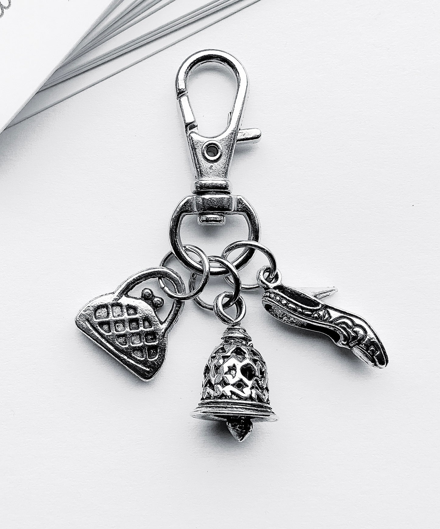 Small Fashion Bag Charm. Shoe Bag Charm. Handbag Bag Charm. Metal Bag Charm.