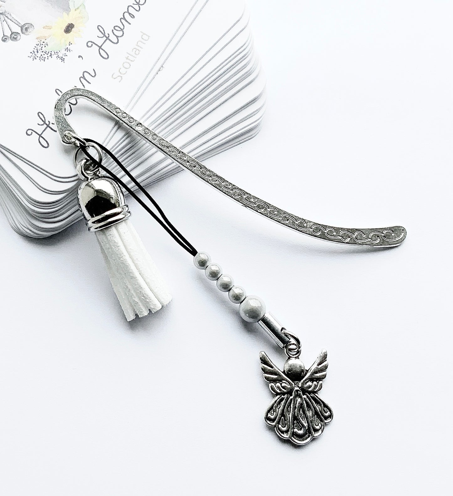 Guardian Angel Bookmark. Charm Bookmark. Metal Bookmark. Handmade In Scotland.