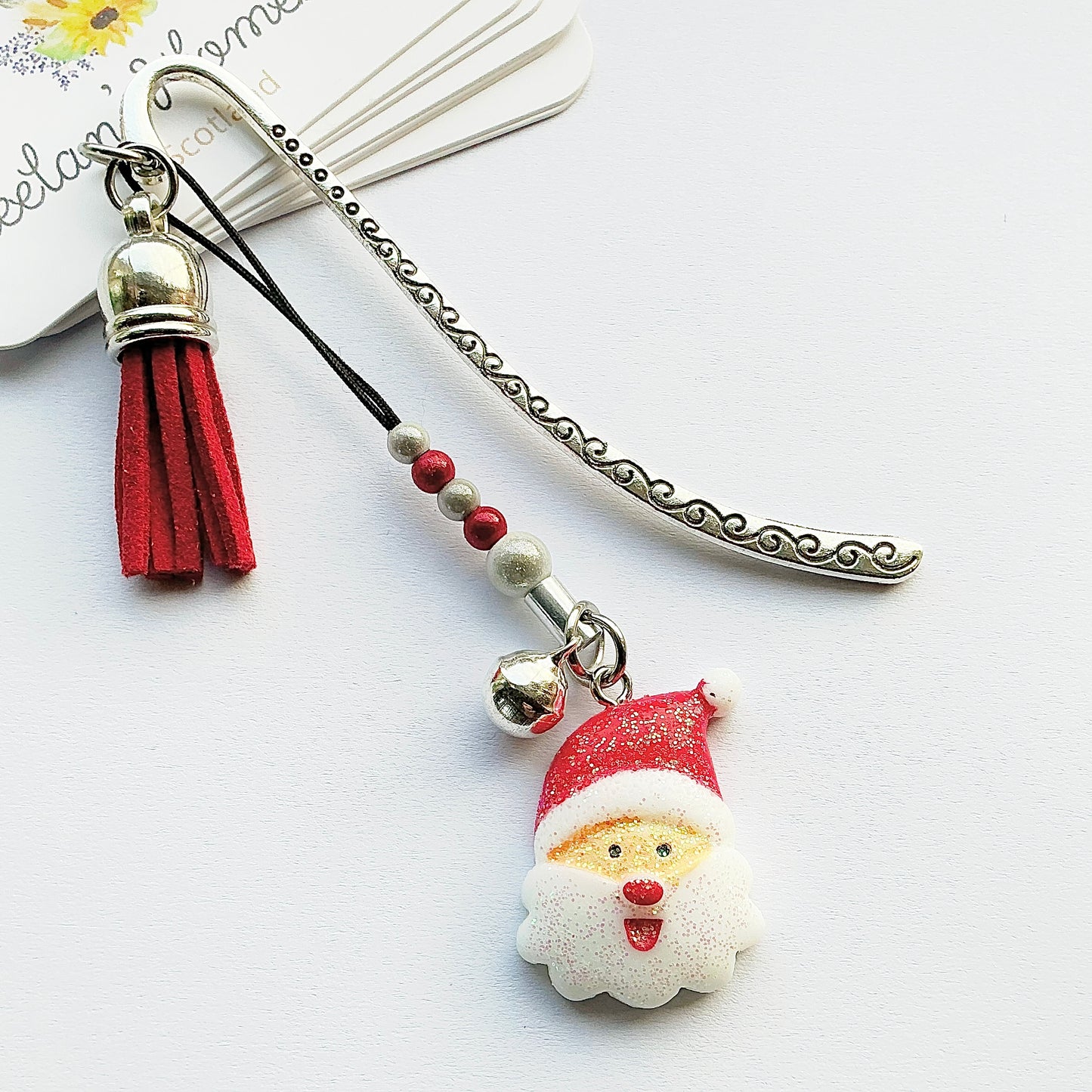 Santa Bookmark. Christmas Bookmark. Festive Bookmark. Metal Bookmark. Father Christmas.