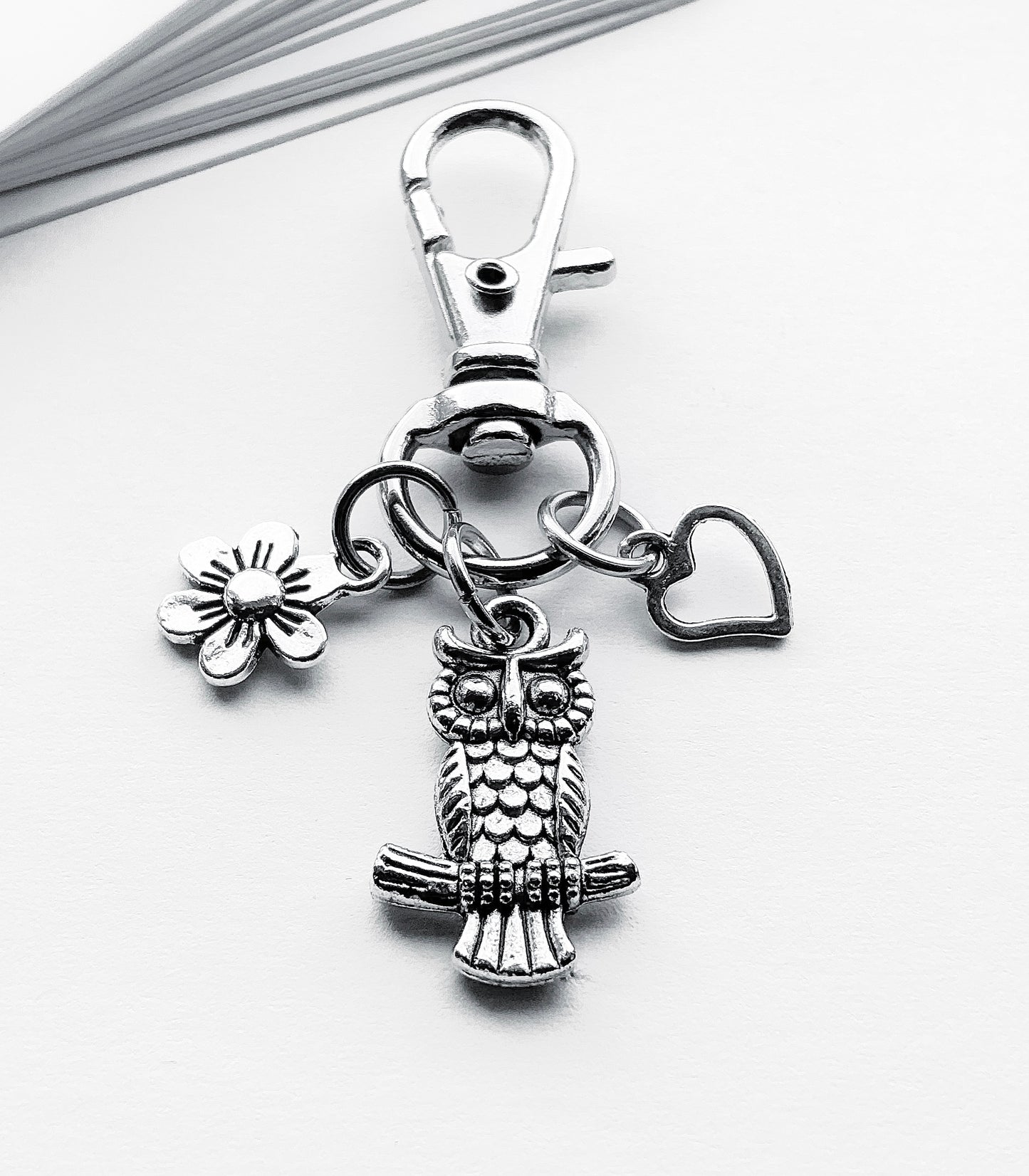Small Owl Bag Charm. Owl Handbag Charm. Owl Charm. Metal Bag Charm. Bag Charms. Owl.