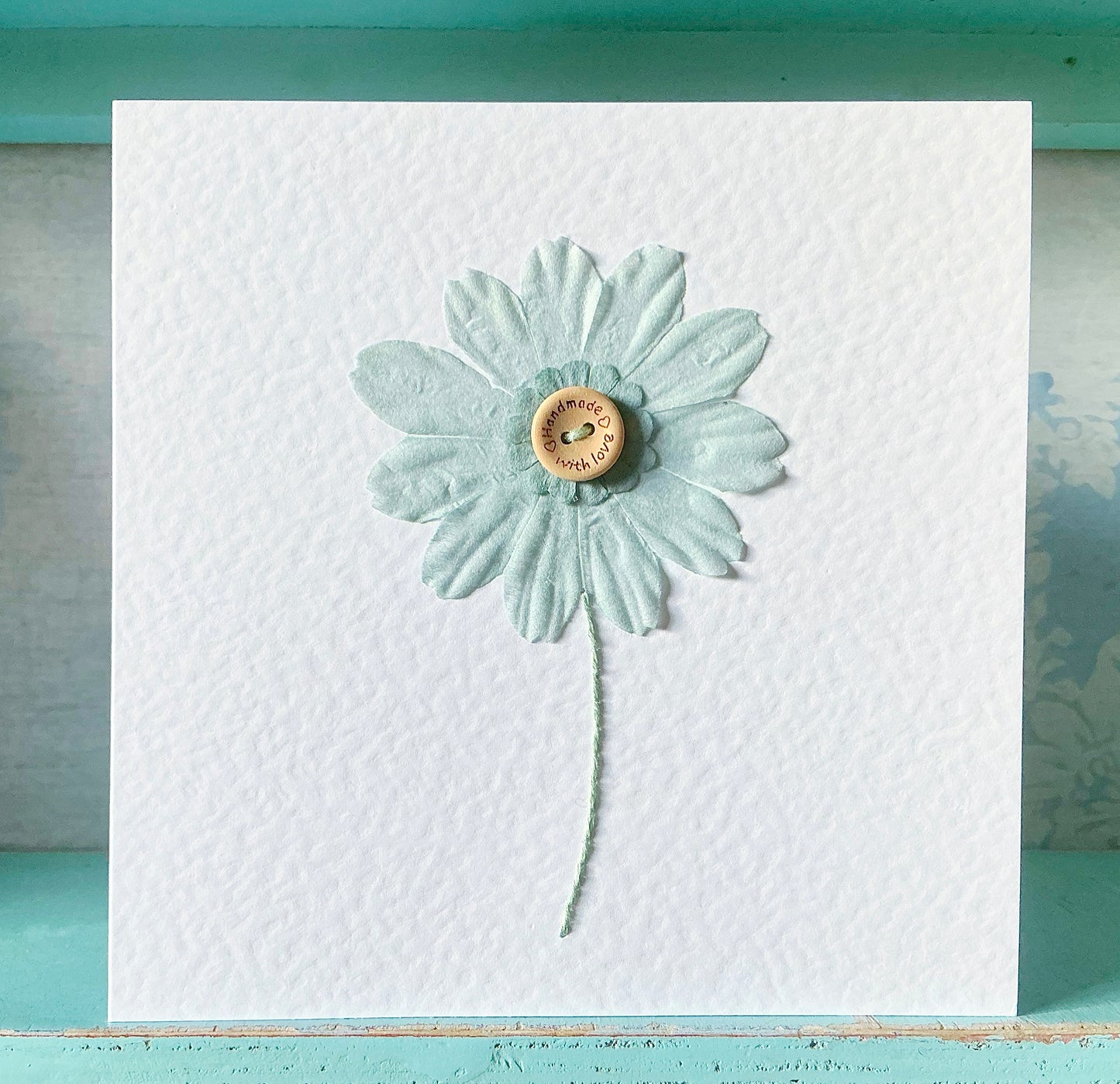 Hand Stitched Card. Daisy Card. Valentine Card. Anniversary Card. Thank You Card. Blank Card.