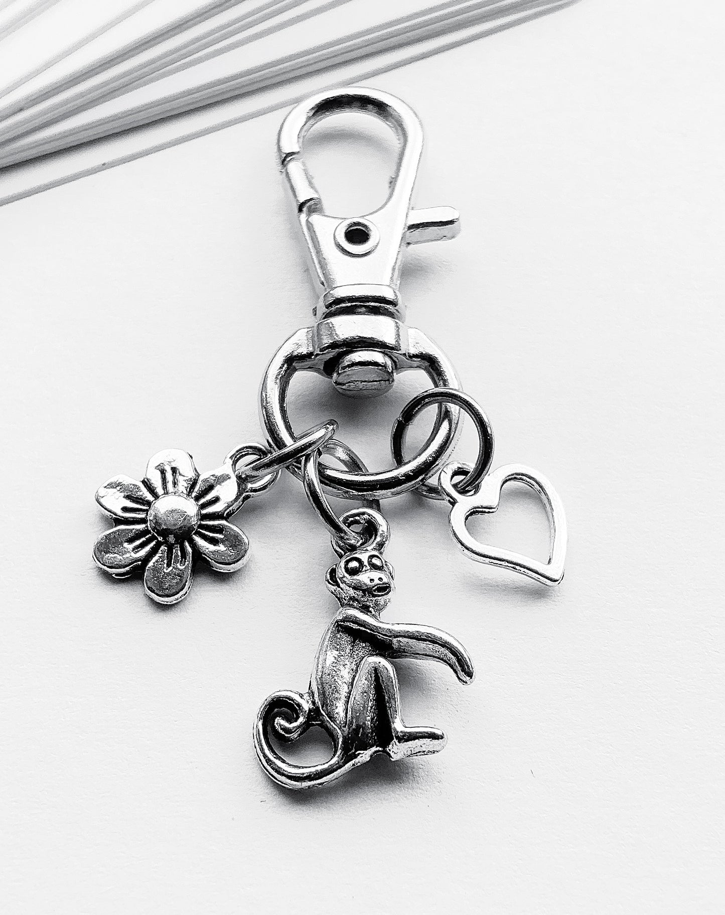 Small Monkey Bag Charm. Monkey Charm. Metal Charm. Handmade Bag Charm. Bag Accessories.