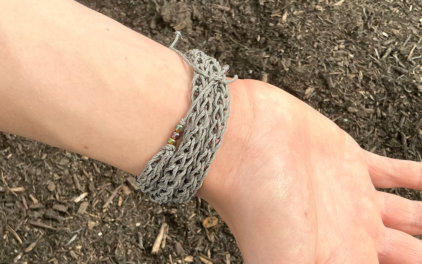Grey Hemp Bracelet. Hemp Jewellery. Hemp Bracelet. Boho Fashion. Boho Style Bracelet. Beach Life Style Bracelet. Handmade Bracelet. Wrap Around Bracelet. Casual Jewellery. Friendship Bracelet.