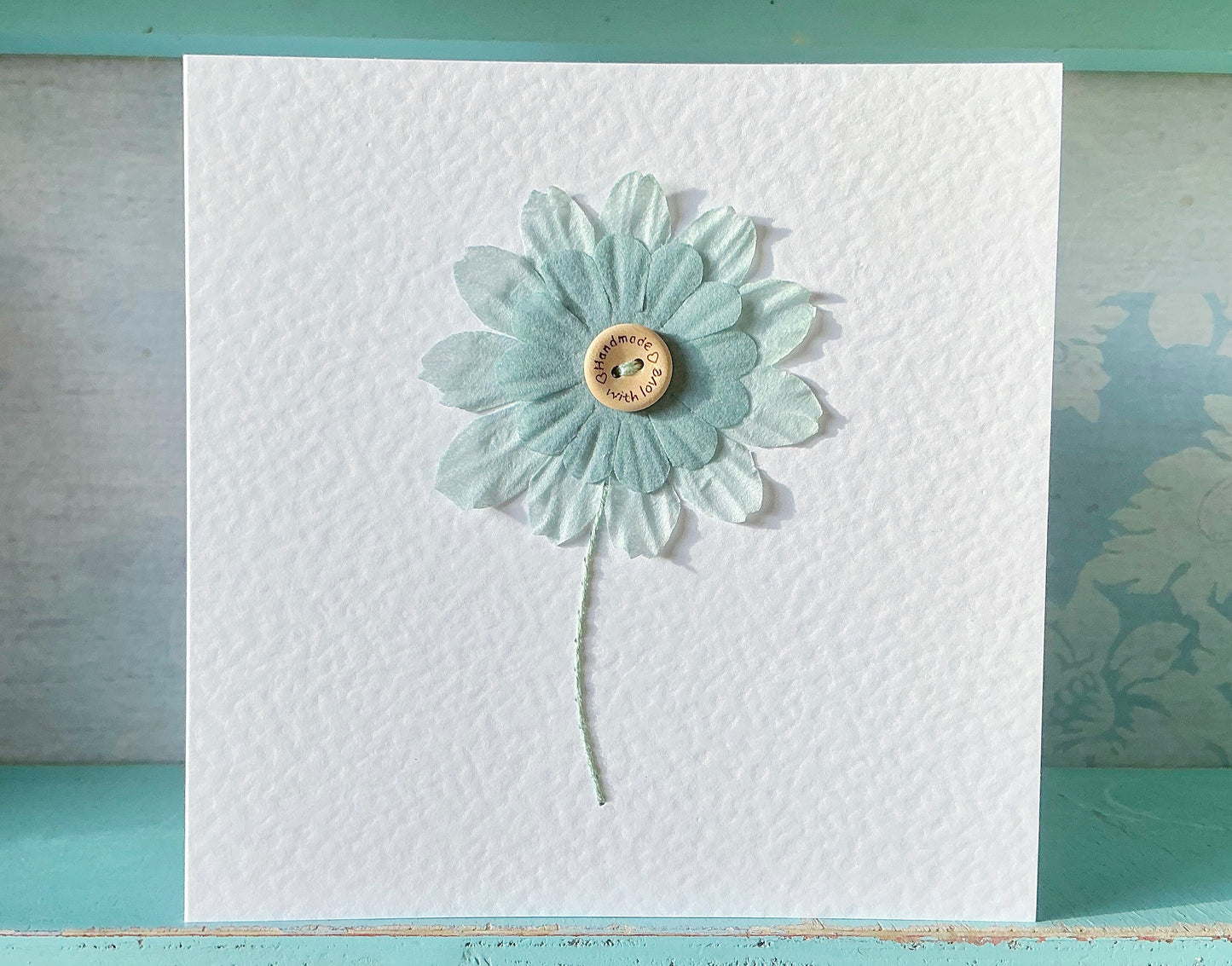 Hand Stitched Card. Christening Card. Baby Shower Card. Valentines Card. Sympathy Card. Blank Card. Daisy Card.