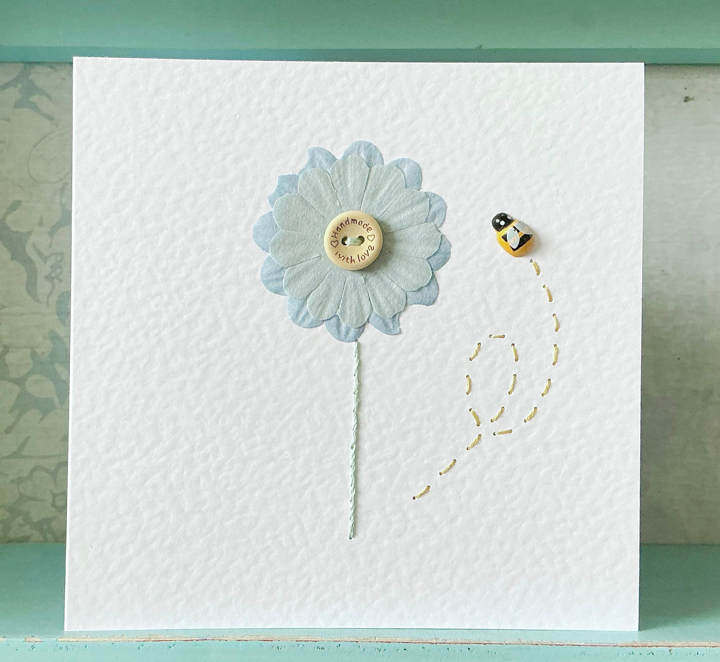 Hand Stitched Card. Any Occasion Card. Valentines Card. Blank Card. Mothers Day Card.