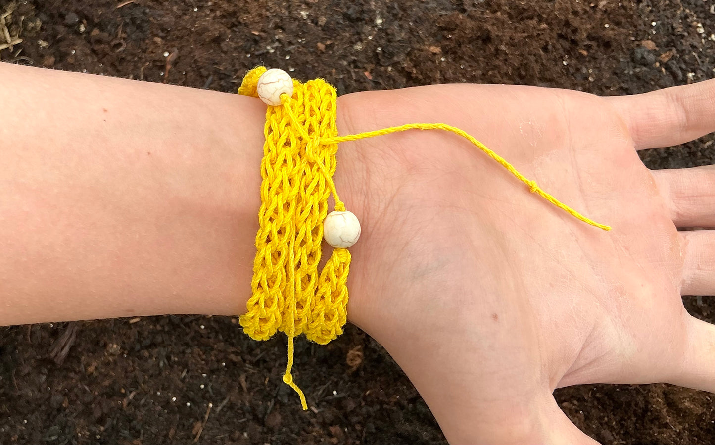 Yellow Wrap Around Bracelet. Hemp Bracelet. Hemp Jewellery. Boho Style Bracelet. Boho Chic. Boho Fashion. Boho Bracelet. Handmade In Scotland. Beach Style Bracelet. Beach Life. Bracelet. Handmade Bracelets.