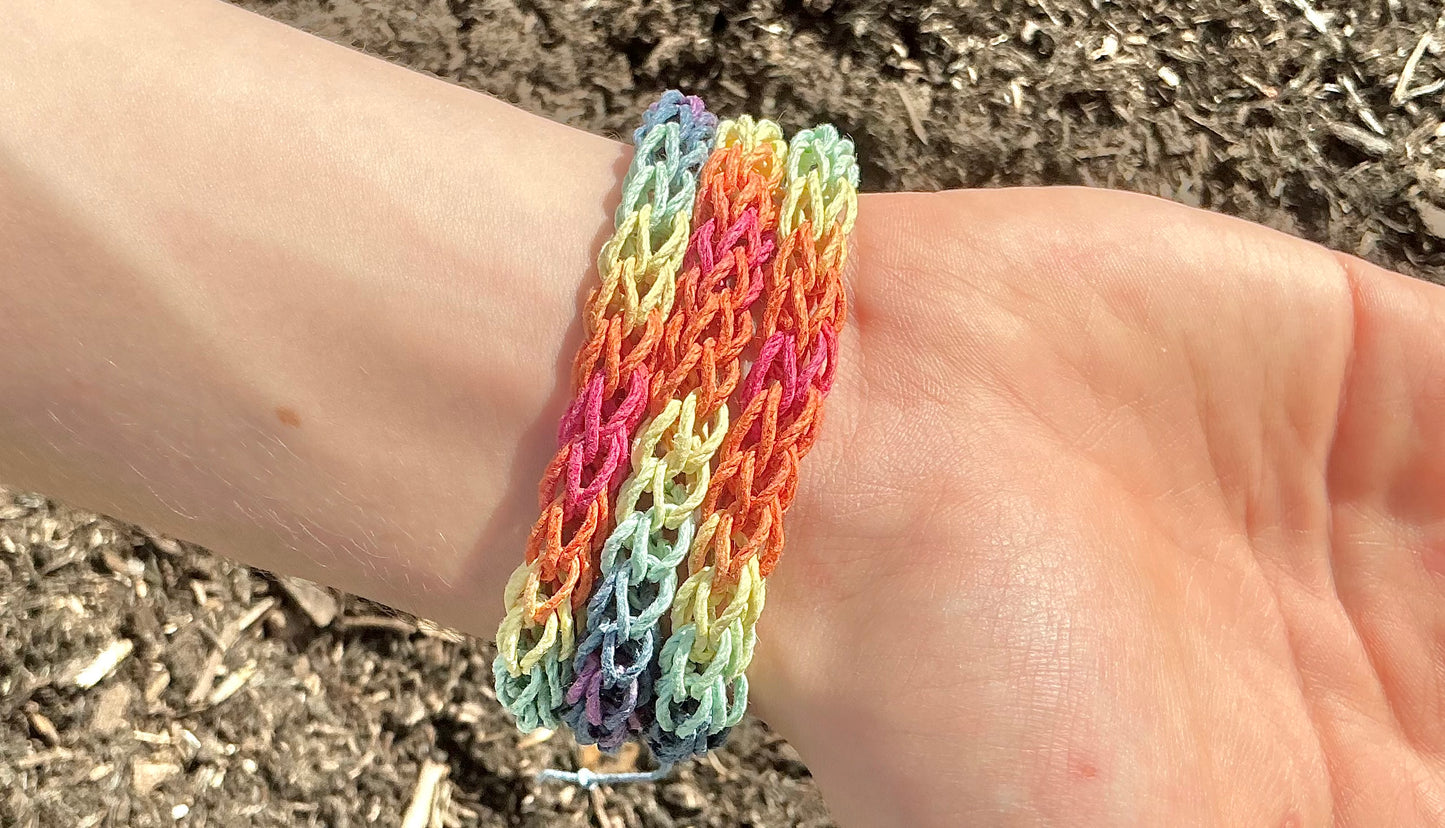Multicoloured Bracelet. Hemp Bracelet. Hemp Jewellery. Boho Style Bracelet. Wrap Around Bracelet. Beach Life Style Bracelet. Casual Jewellery. Boho Chic. Handmade Bracelets.