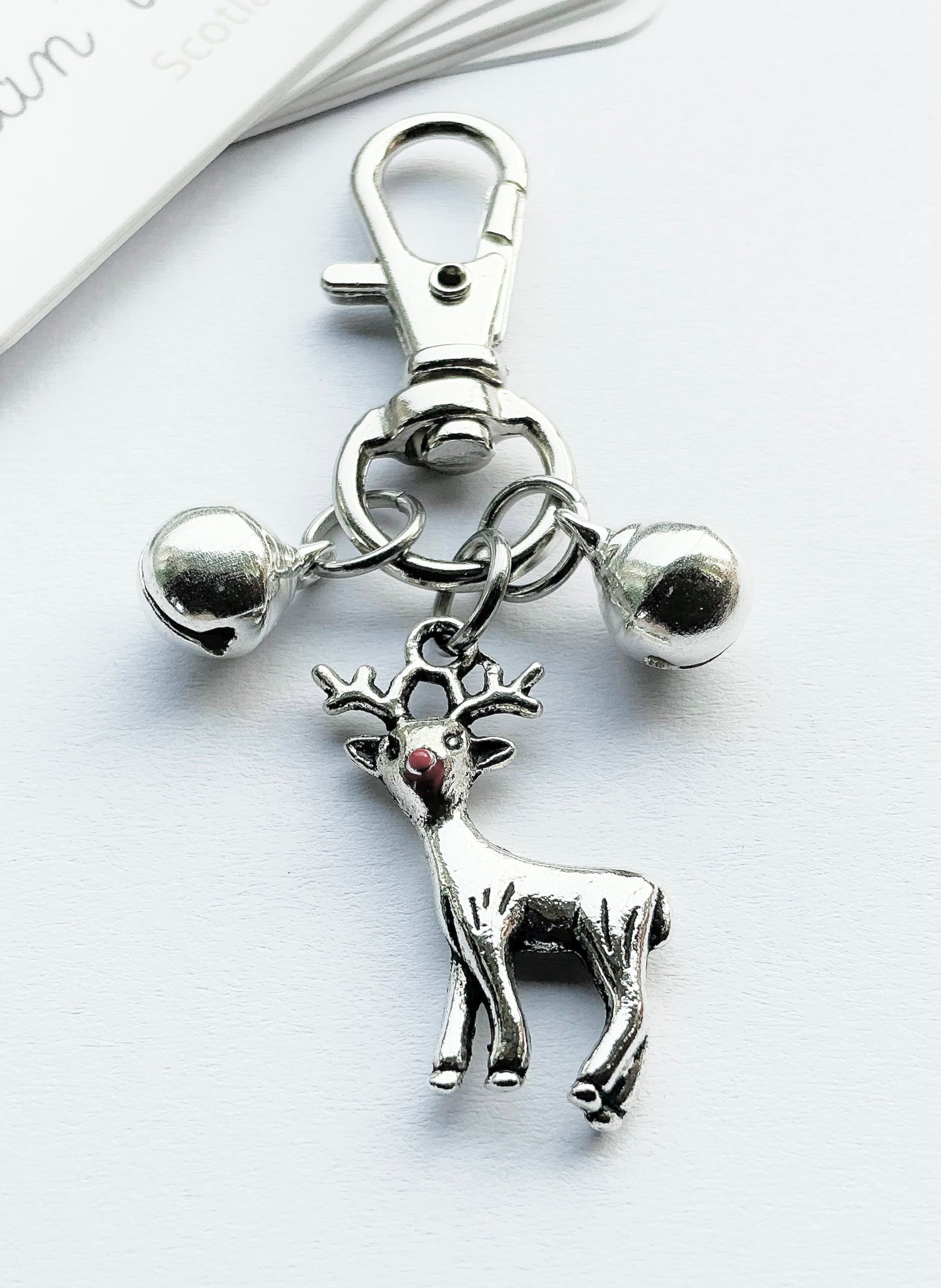 Small Reindeer Bag Charm. Bag charm. Christmas Bag Charm. Reindeer. Festive Bag Charm.