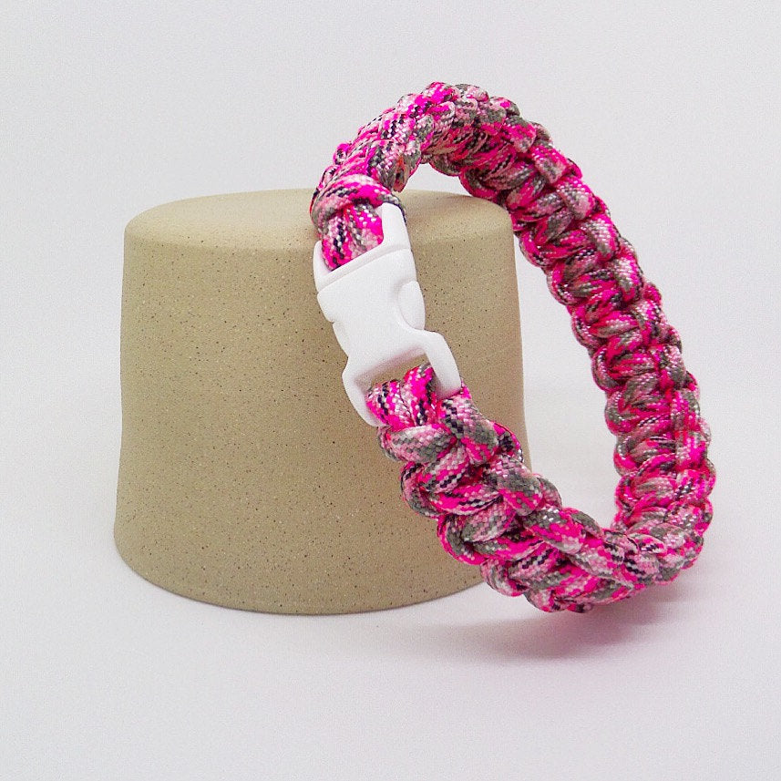 Pink & Grey Paracord Bracelet