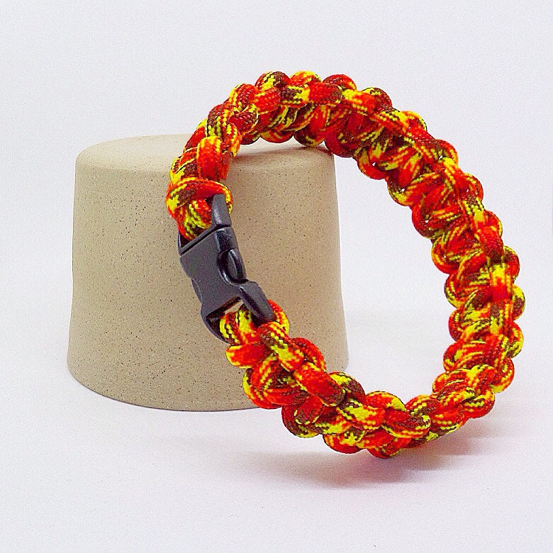 Fiery Orange and Yellow Paracord Bracelet