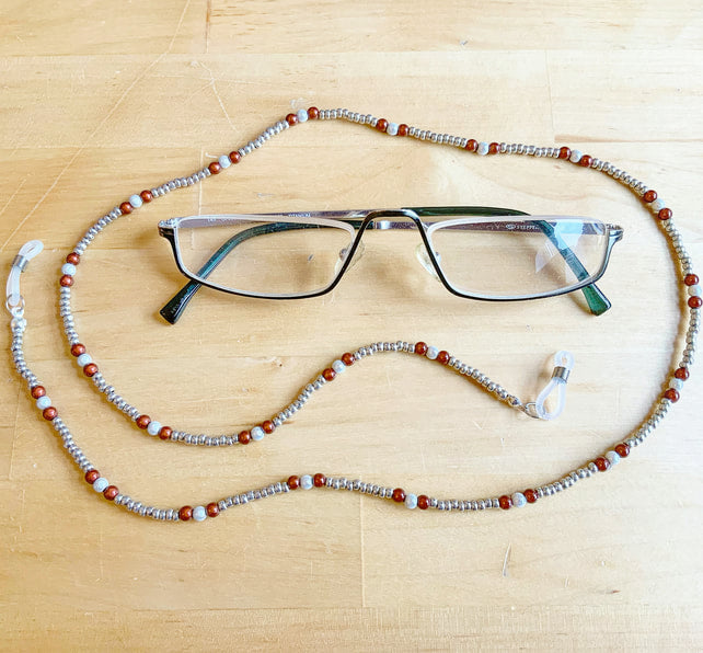 Glasses Chain. Glasses Lanyard. Seed Beads. Miracle Beads.