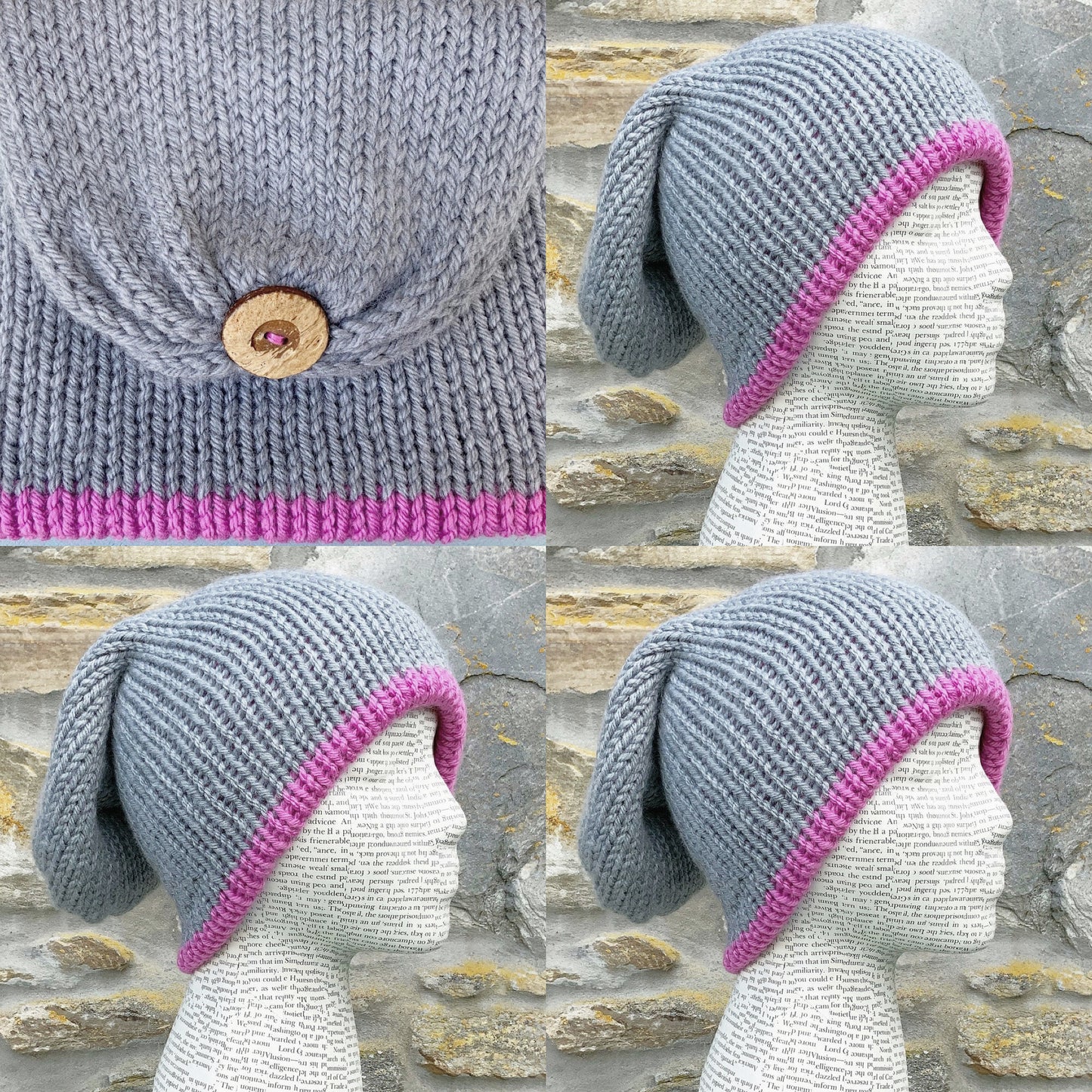 Slouchy. Knitted Hat. Woollen Hat. Woolly Hat. Winter Hat. Beanie.