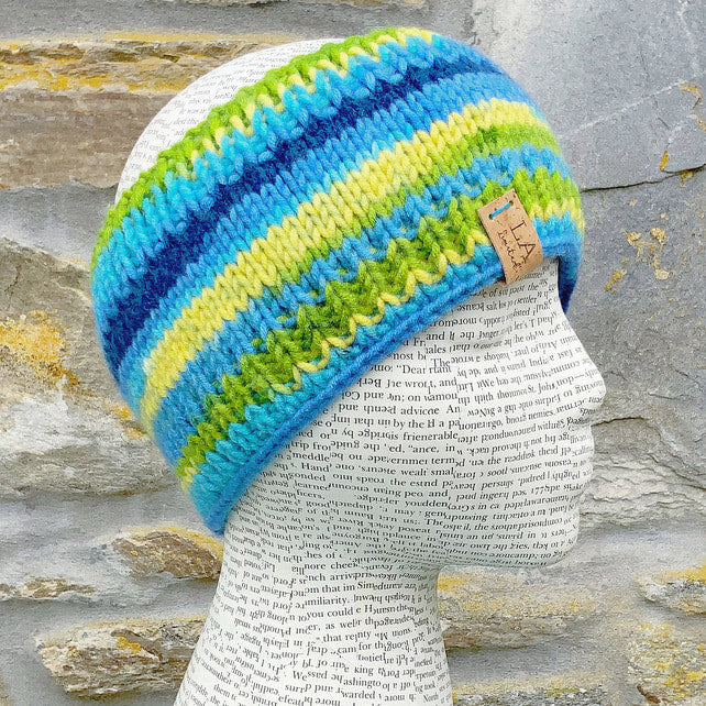 Blue Hand Knitted Necker Warmer. Headband. Scarf. Winter Scarf.