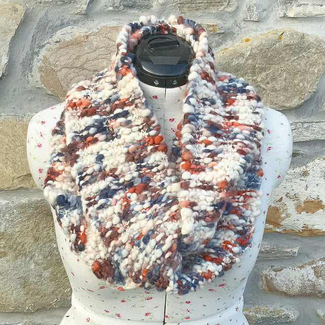 Hand Knitted Chunky Cowl. Scarf. Neck Warmer. Infinity Scarf. Winter Scarf. Handmade Scarf.