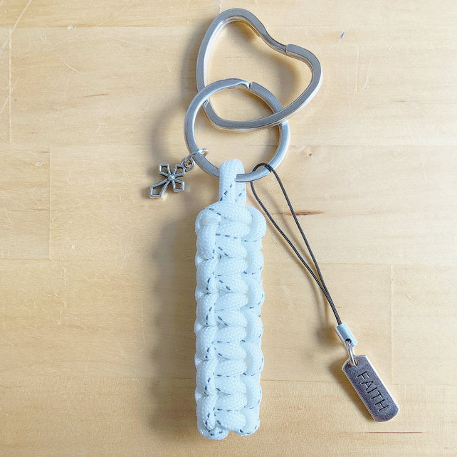 Christian Keyring. Cross Keyring. Handmade Paracord Keyring. Charms Keyring. Paracord Keyring.