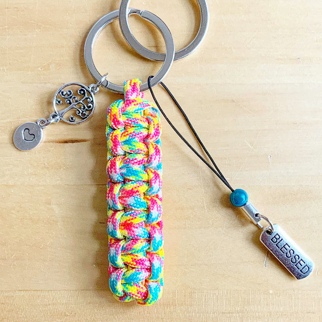 Paracord Keyring. Family Tree Keyring. Charm Keyring. Handmade In Scotland. Nature Keyring.