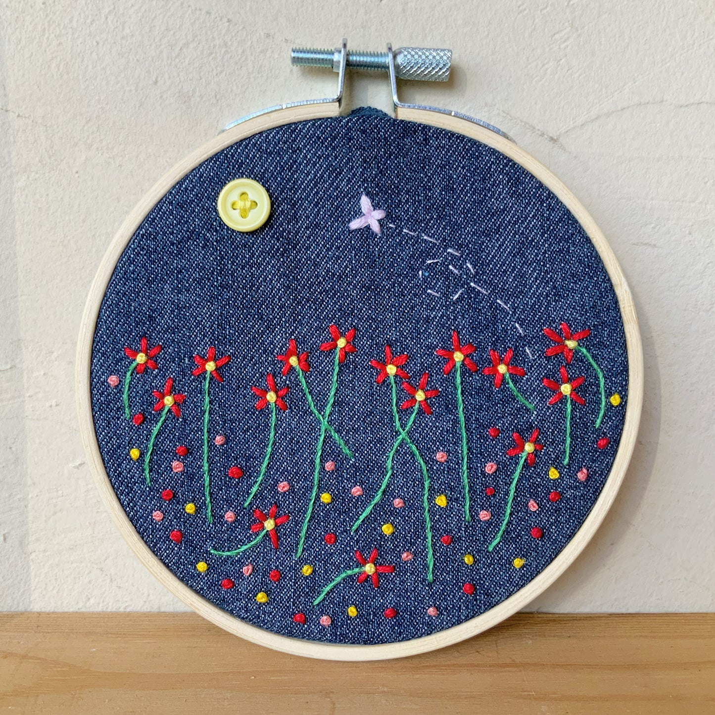 Hand Sewn Summer Garden Hoop.