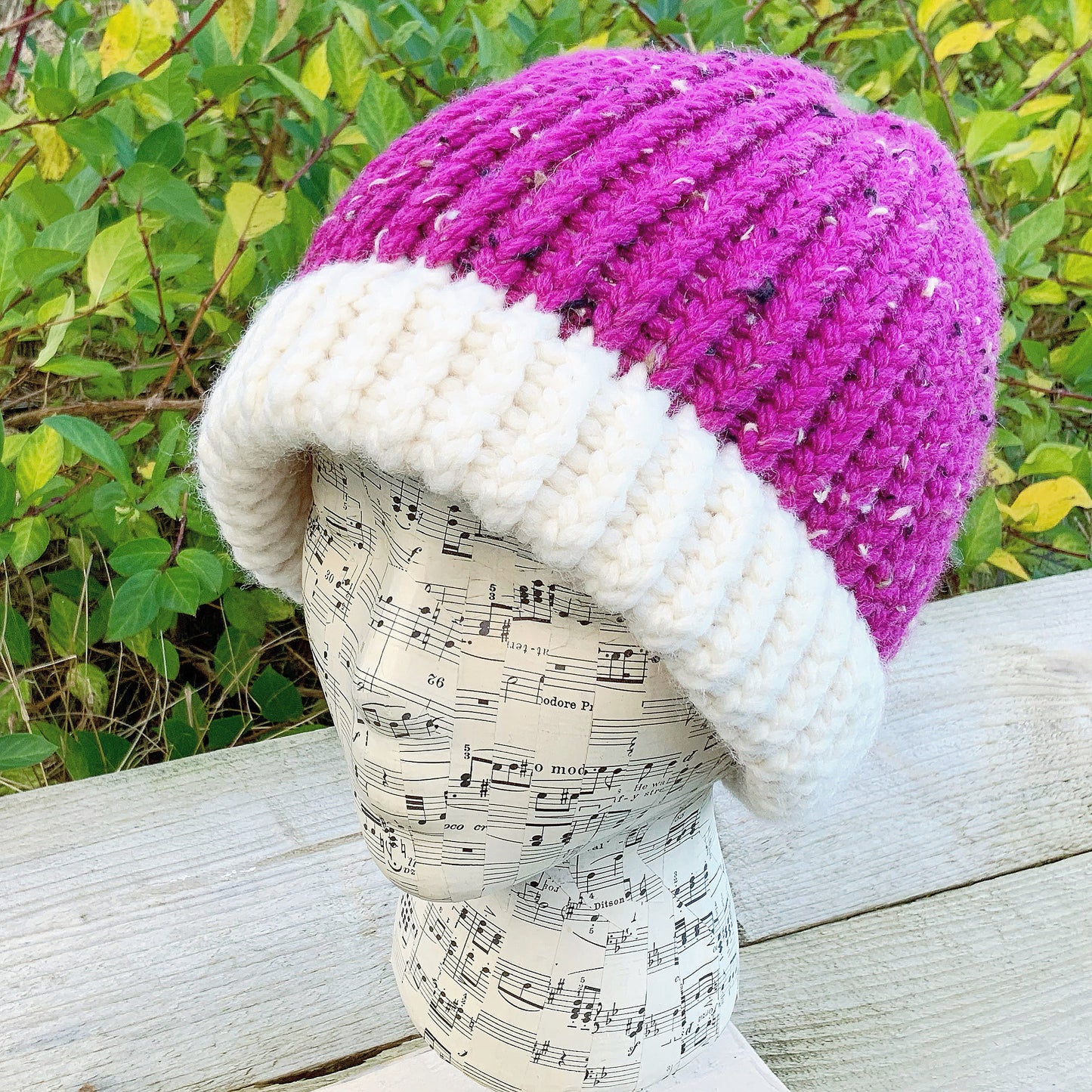 Fisherman Style Hat. Plum Beanie. Chunky Knit Hat. Woolly Hat.