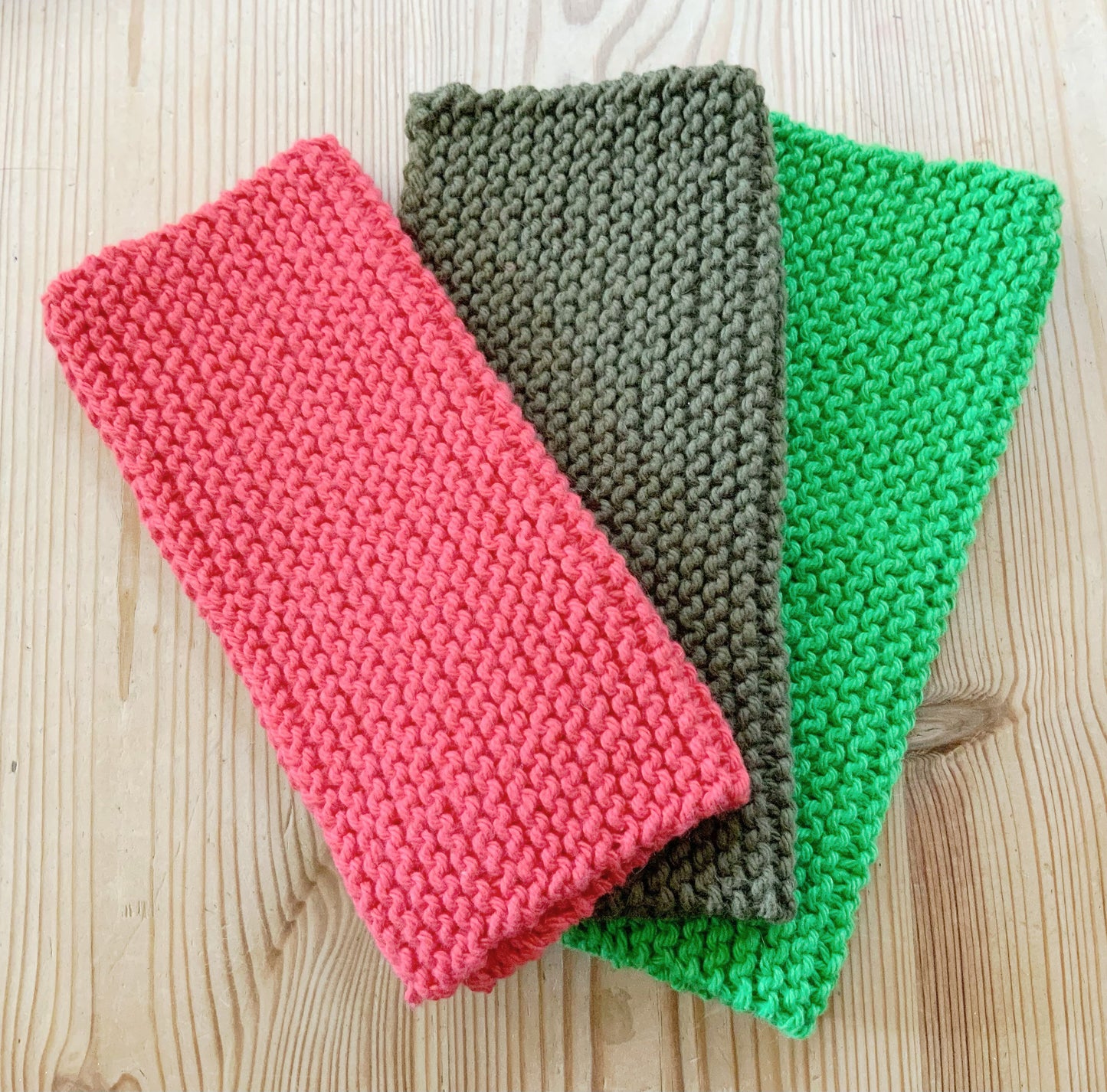 Pack Of Three Reusable Cotton Cloths. Facecloth. Washcloth. Dishcloth. Flannel.