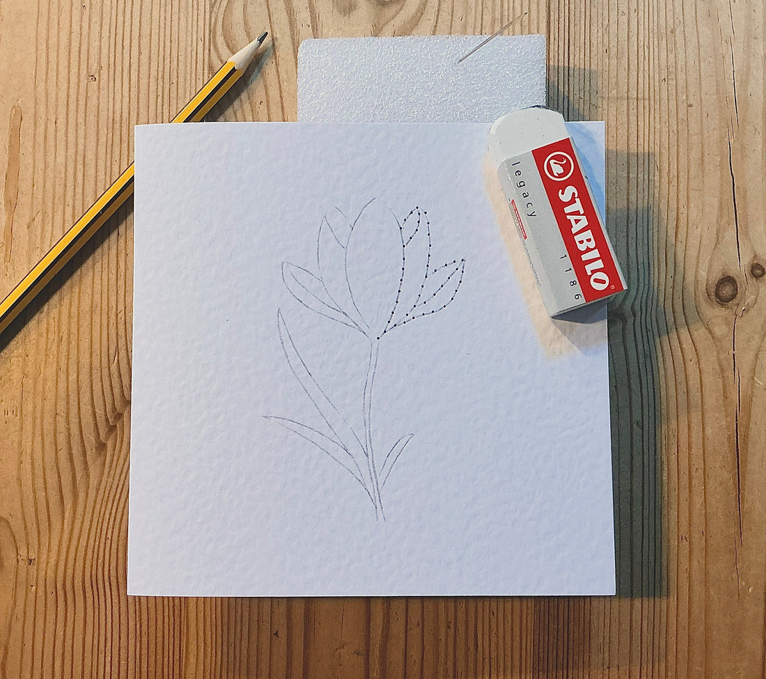 Hand Stitching Crocus Cards … Which Colour Should I Use ?