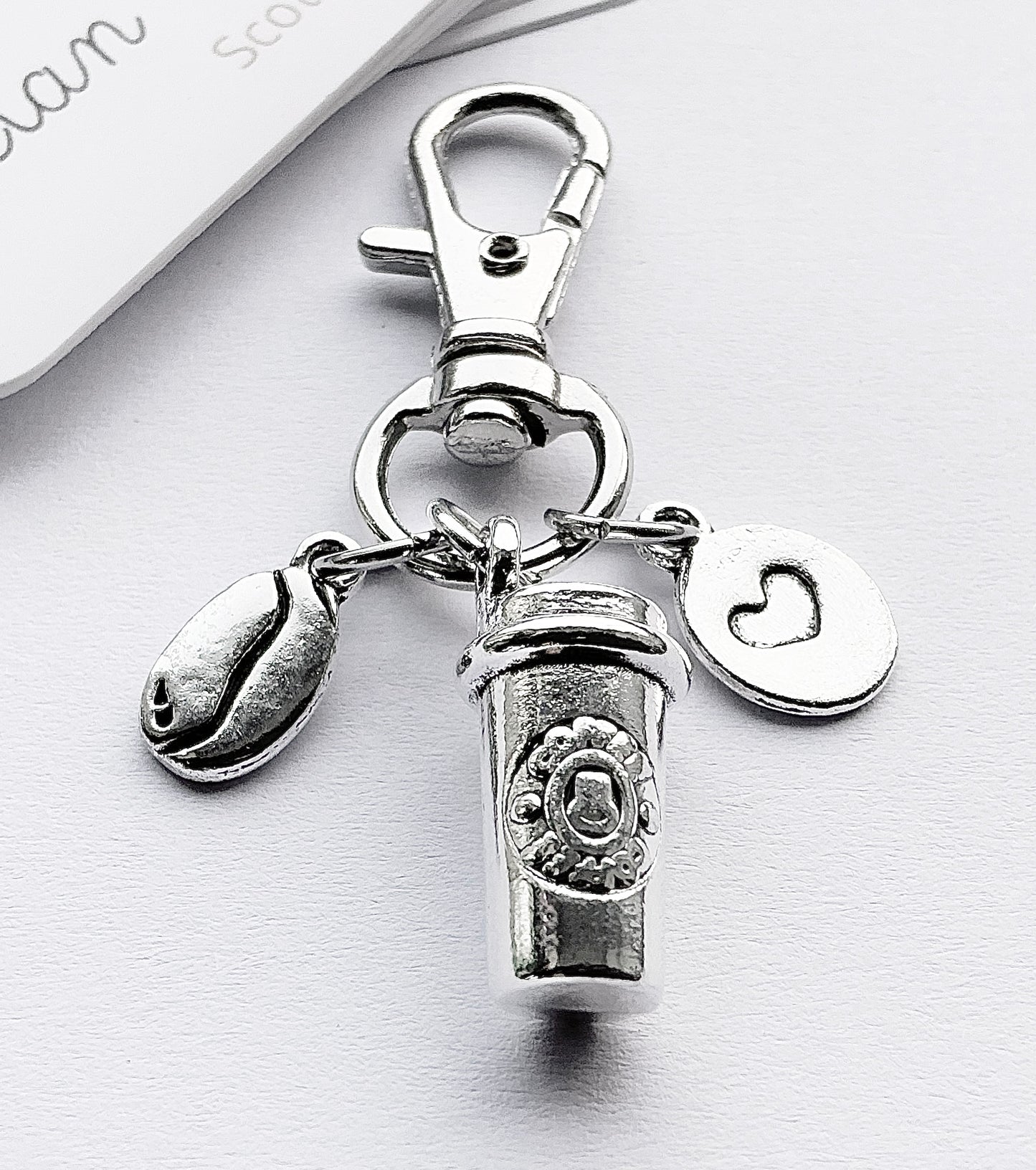Small Coffee Bag Charm. Handmade Coffee Themed Bag Charm. Gift For Coffee Lovers. Coffee Bean Charm.