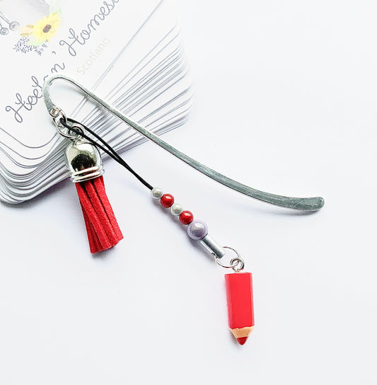 Pencil Bookmark. Metal Bookmark. Miniature Resin Pencil.