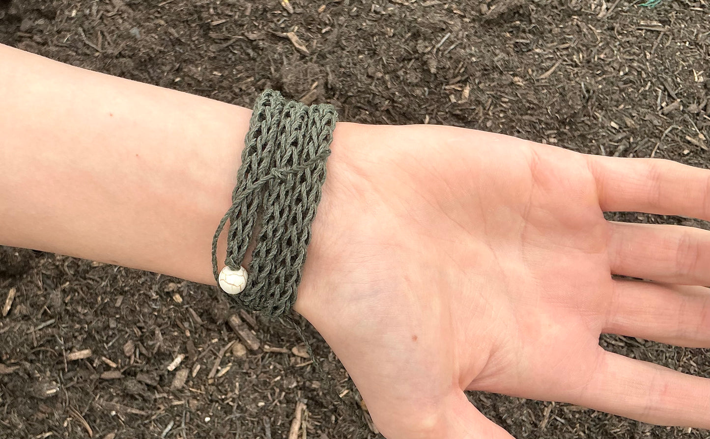 Hemp Bracelet. Charcoal Bracelet. Boho Style Bracelet. Boho Chic. Beach Life Bracelet. Handmade Bracelets. Wrap Around Bracelet. Hemp Jewellery. Casual Jewellery.