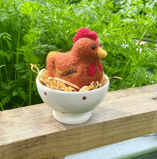 Needle Felt Chicken. Needle Felt Hen.