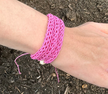 Pink Hemp Bracelet. Natural Hemp Bracelet. Boho Style Bracelet. Boho Fashion. Boho Chic. Beach Life Style Bracelet. Handmade Bracelets. Wrap Around Bracelet. Hemp Jewellery.