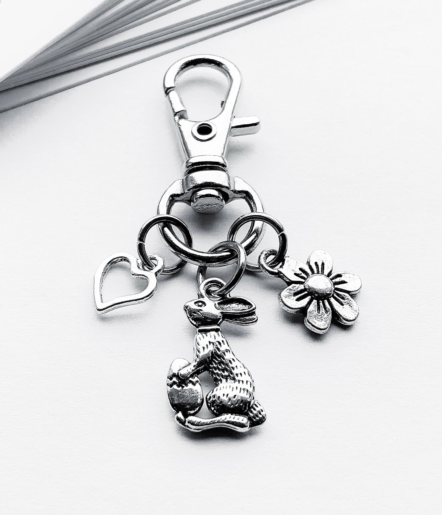 Small Easter Bunny Bag Charm. Easter Charm. Easter Bag Charm. Bag Charm. Metal Bag Charms. Handbag Charm.