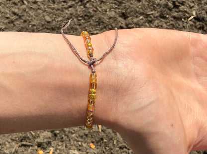 Gold Tone Seed Bead Bracelet. Seed Bead Bracelet. Handmade Bracelets. Beaded Bracelet. Beach Life Style Bracelet. Boho Chic. Boho Fashion. Boho Style Bracelet.