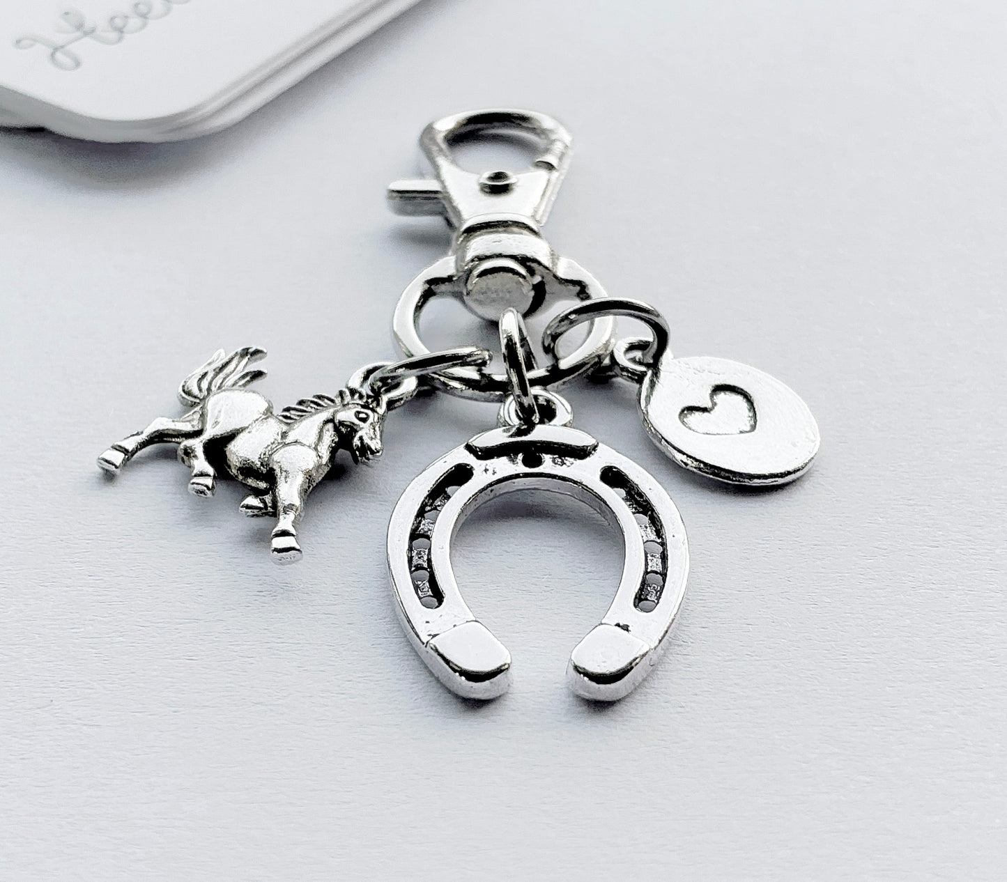 Small Equestrian Bag Charm. Horse Bag Charm. Riding Bag Charm. Horseshoe Bag Charm. Bag Charm.