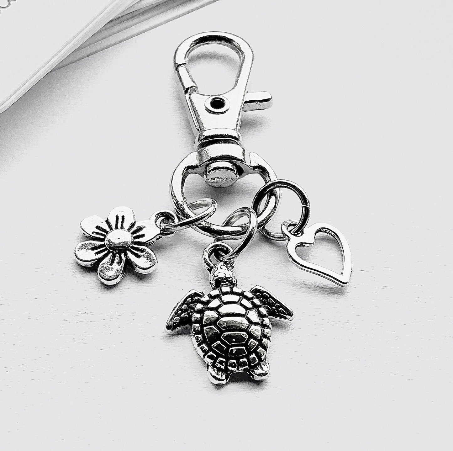Small Turtle Bag Charm. Metal Bag Charms. Turtle Charm.