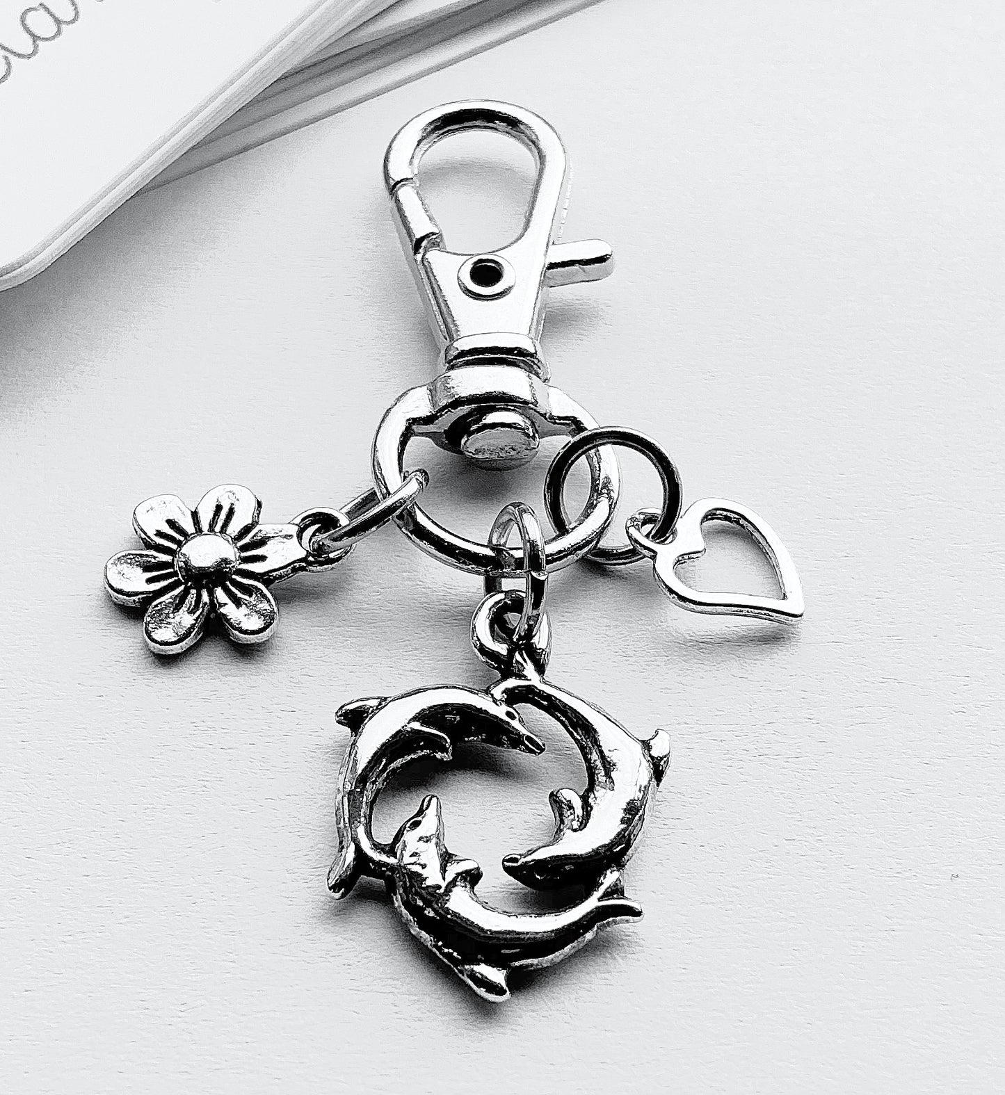 Small Dolphin Bag Charm. Metal Bag Charms. Bag Charms. Handbag Charms.