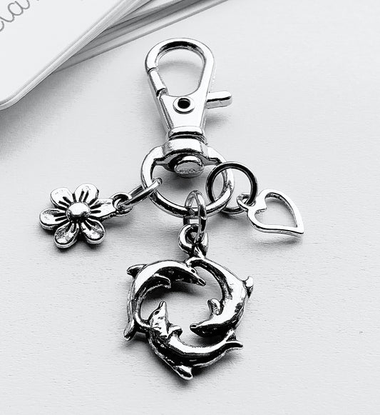 Small Dolphin Bag Charm. Metal Bag Charms. Bag Charms. Handbag Charms.