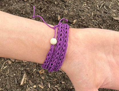 Boho Style Bracelet. Boho Chic. Purple Bracelet. Wrap Around Bracelet. Beach Life Style Bracelet. Casual Jewellery. Hemp Bracelet. Hemp Jewellery. Friendship Bracelet. Handmade Bracelets.