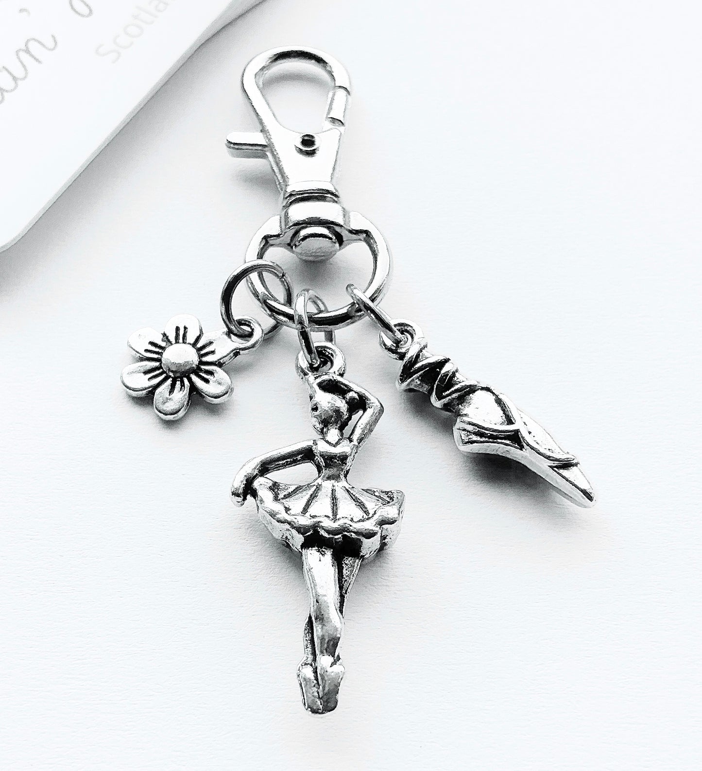 Small Ballerina Bag Charm. Ballet Shoe Bag Charm. Flower Bag Charm. Bag Charms. Metal Bag Charms.
