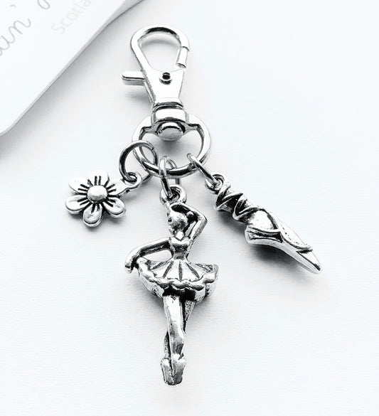 Small Ballerina Bag Charm. Ballet Shoe Bag Charm. Flower Bag Charm. Bag Charms. Metal Bag Charms.