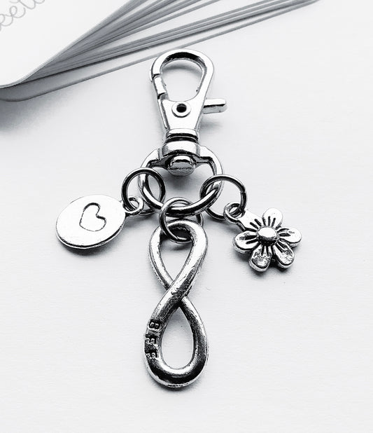 Small Friendship Bag Charm. BFF Bag Charm. Metal Bag Charm. Flower Bag Charm. Heart Bag Charm. Handmade Bag Charm.