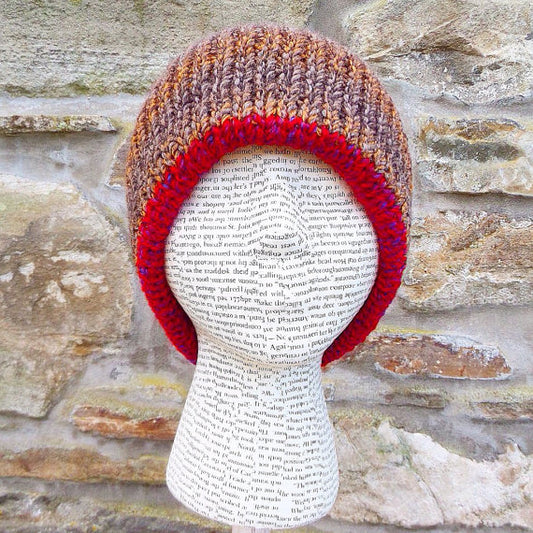 Knitted Hat. Reversible Hat. Winter Hat. Beanie. Slouchy.