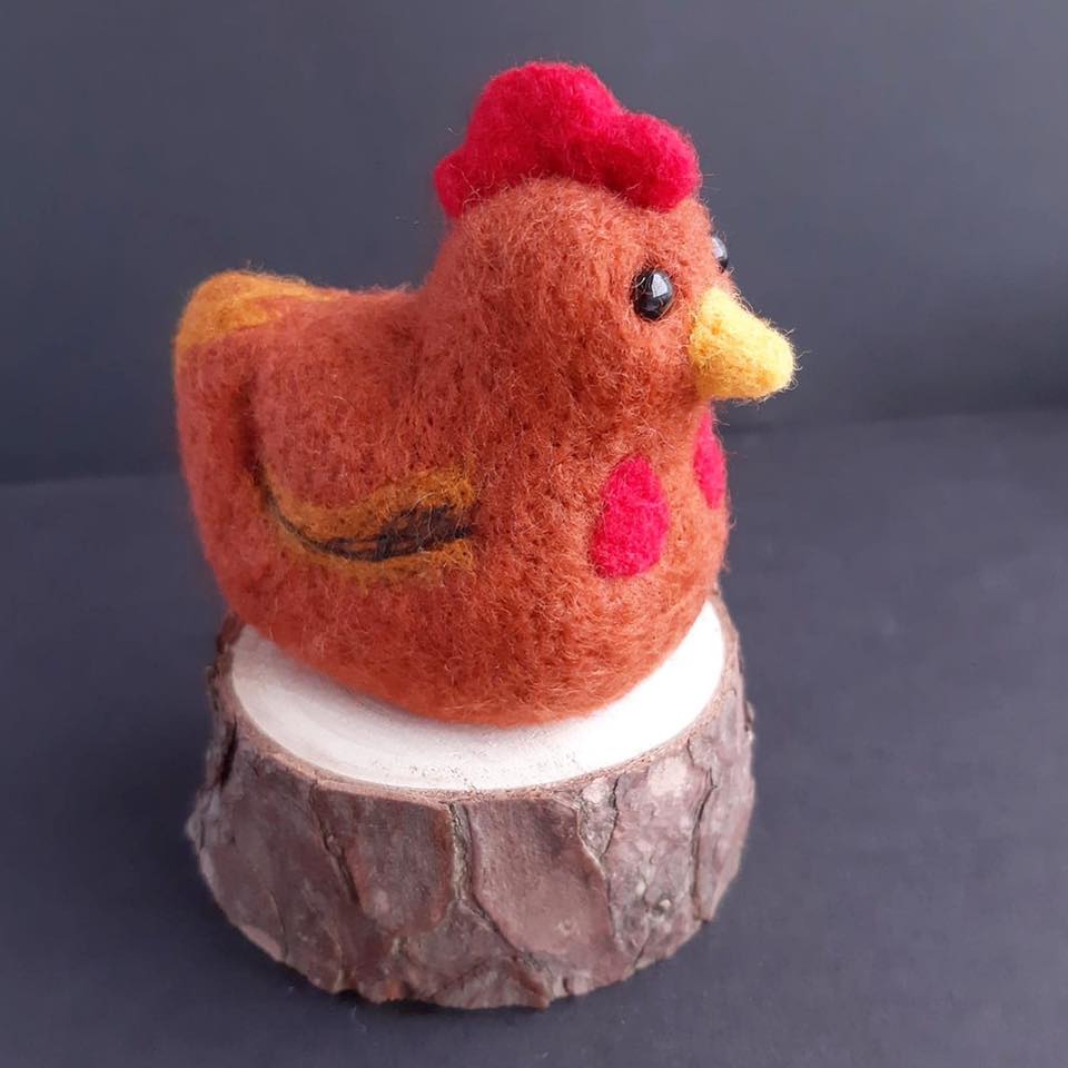 Needle Felt Chicken. Needle Felt Hen.