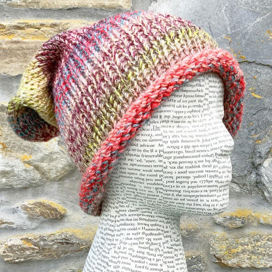 Rolled Brim Hat. Knitted Hat. Lightweight Hat. Woolly Hat. Beanie. Slouchy. Handmade Hat.