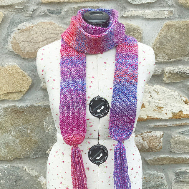 Knitted Scarf. Tube Scarf. Pink Scarf. Woollen Scarf. Cosy Scarf. Wrap Around Scarf.