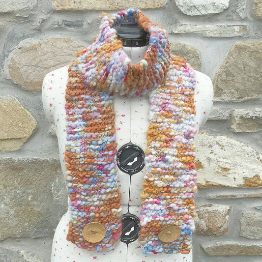 Super Chunky Scarf. Hand Knitted Scarf. Woollen Scarf. Cosy Scarf. Warm Scarf. Wrap Around Scarf.