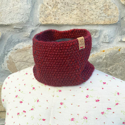 Hand Knitted Neck Warmer. Headband. Cowl. Handmade Scarf. Winter Scarf With Sparkle Yarn.