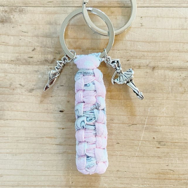 Ballerina Key Ring. Dance Keyring. Paracord Style Keyring. Knotted Keyring. Key Fob. Key Chain. - Heelan' Homestead Ltd.