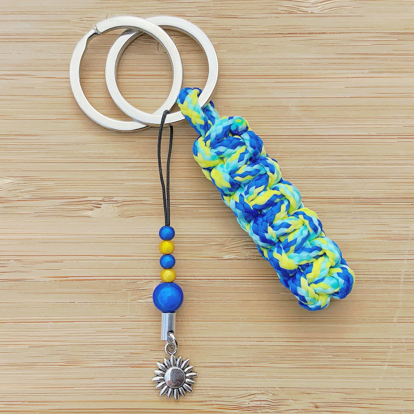 Sunflower Keyring. Key Fob. Stand With Ukraine.